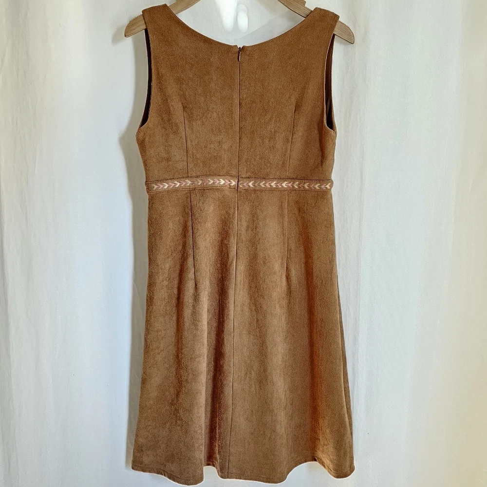Stetson Tobacco Brown Sleeveless Faux Suede Mini Dress - Picture 9 of 16